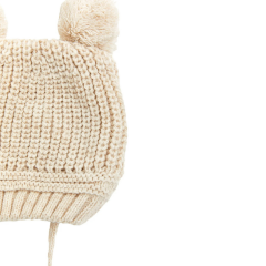 Ponponlu Triko Bebek Beresi Çift Ponponlu %100 Triko (0-18 Ay/Unisex)