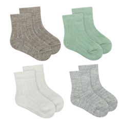 4'lü Bebek Çorap Pamuklu (0-6 Ay/Unisex)