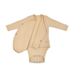 Bebek Zıbın %100 Pamuk (0-6 Ay/Unisex) Kahverengi